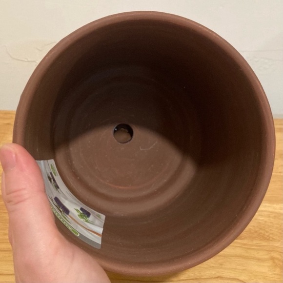 6 Inch Blue Planter Ceramic Pot Cobalt Embossed Floral Pattern Inline Saucer NWT - Picture 6 of 15